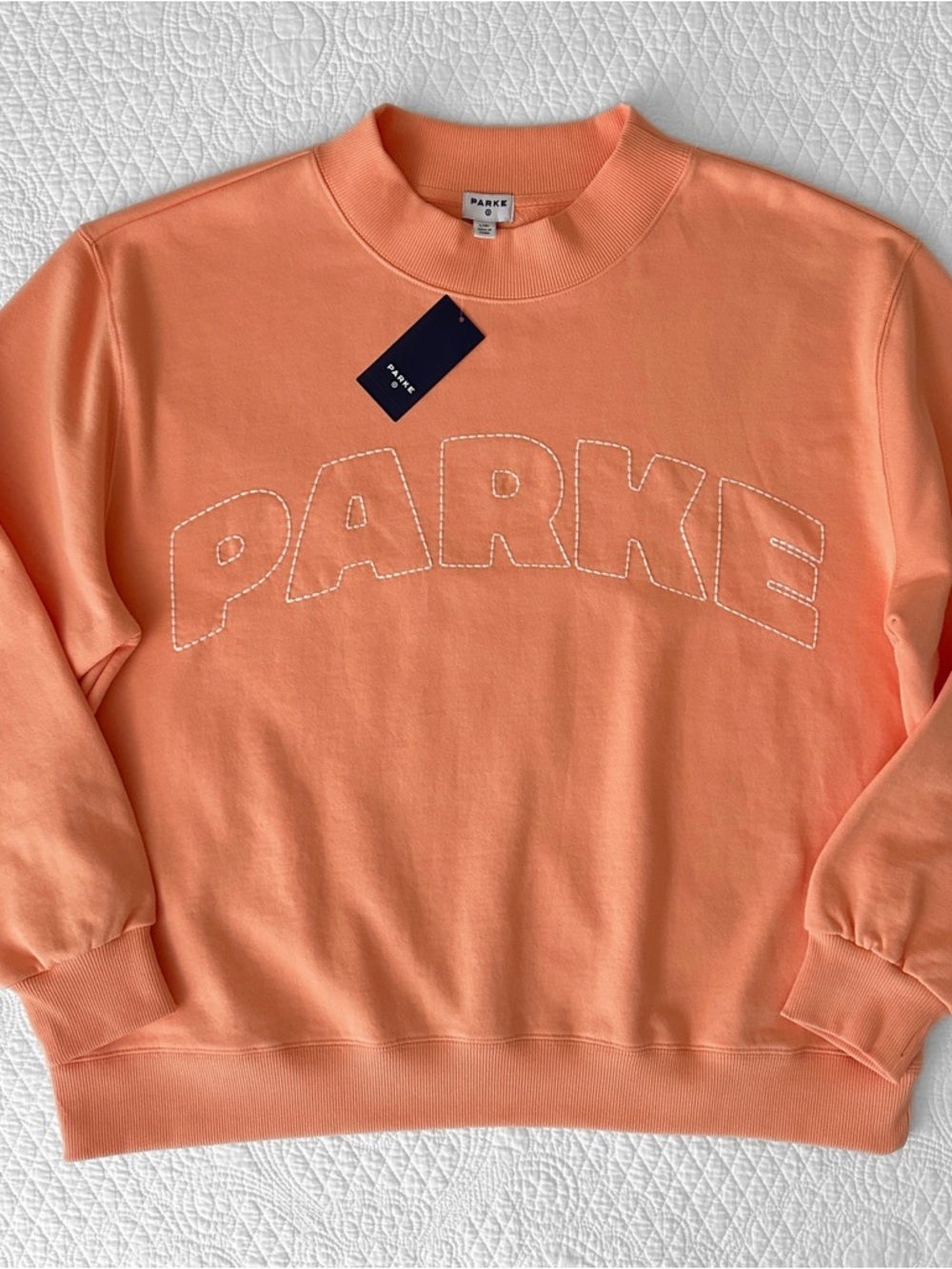 NWT PARKE x TARGET Mockneck Pullover Sweatshirt Peach Orange L/XL